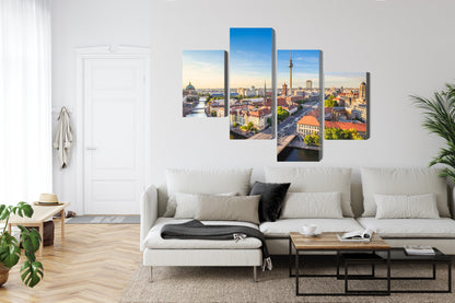 Obraz Wieloczęściowy Panorama Berlina Szprewa – miejska elegancja do wnętrz nowoczesnych i industrialnych – widok 5