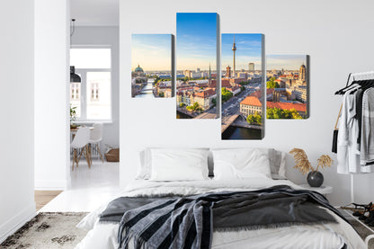 Obraz Wieloczęściowy Panorama Berlina Szprewa – miejska elegancja do wnętrz nowoczesnych i industrialnych – widok 6