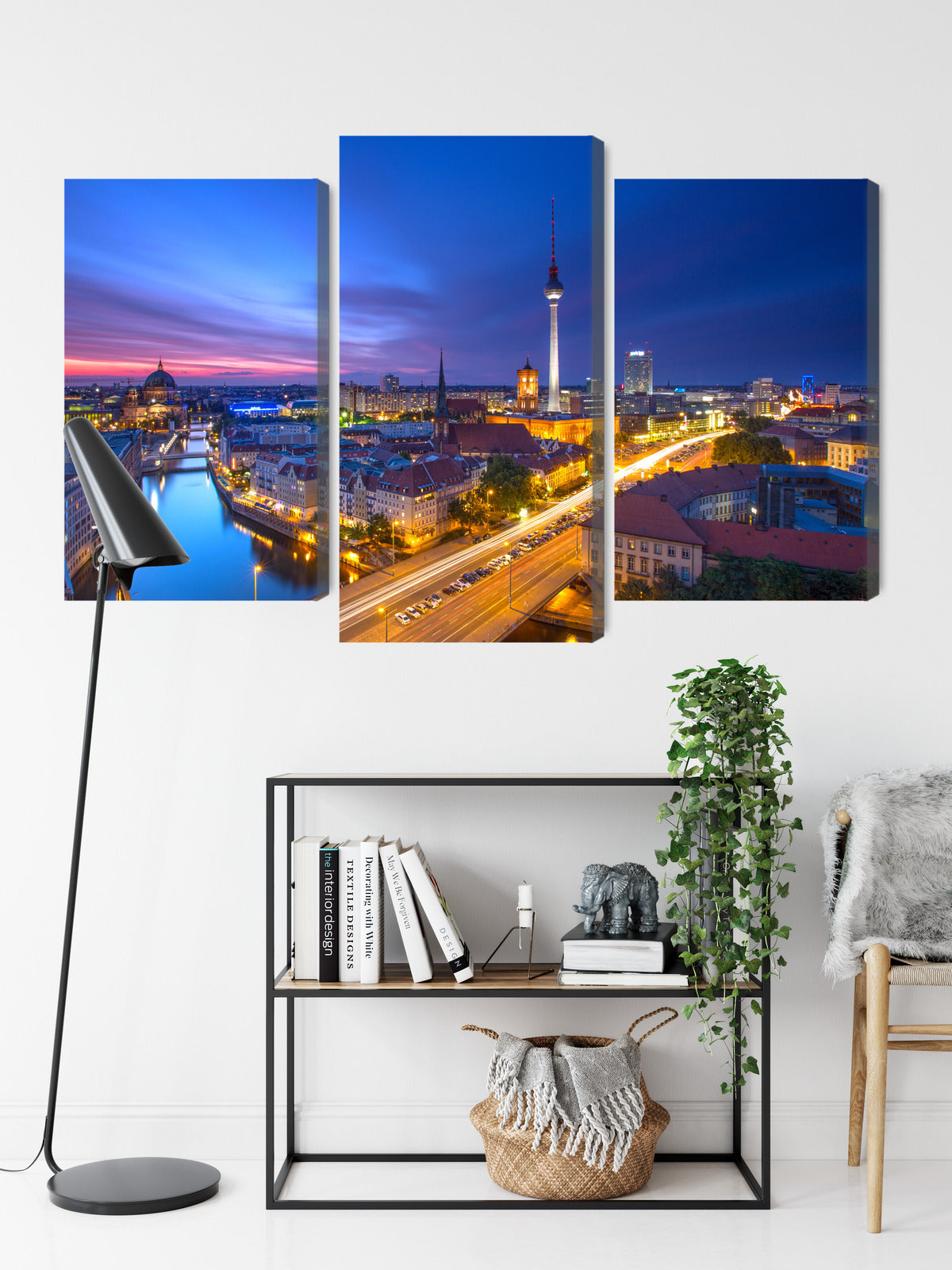 Obraz Wieloczęściowy Panorama Berlina – zachód słońca do wnętrz nowoczesnych, loft i eleganckich – widok 8