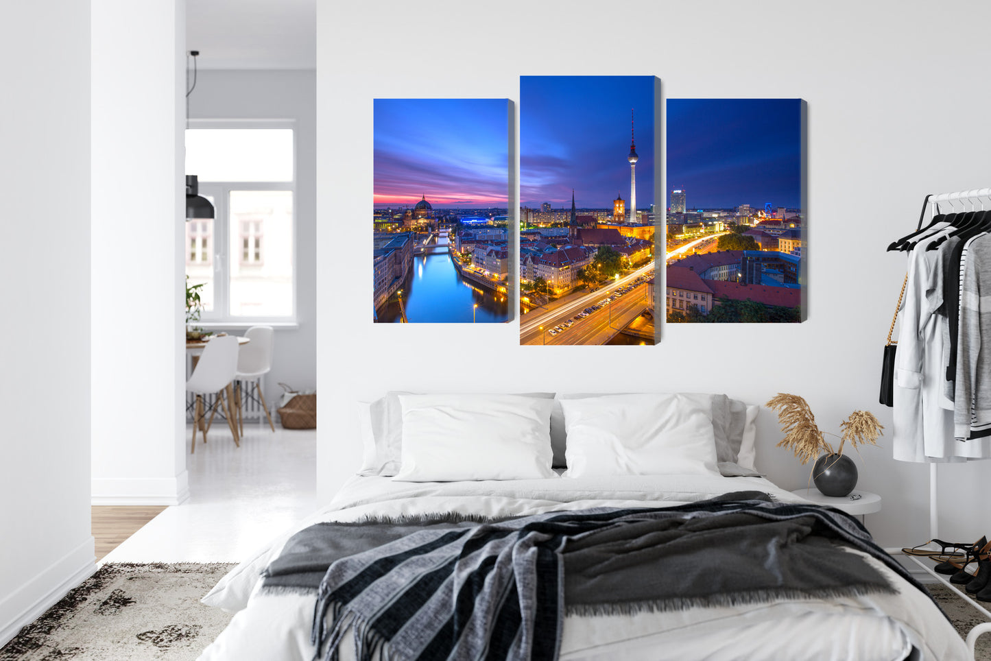 Obraz Wieloczęściowy Panorama Berlina – zachód słońca do wnętrz nowoczesnych, loft i eleganckich – widok 6