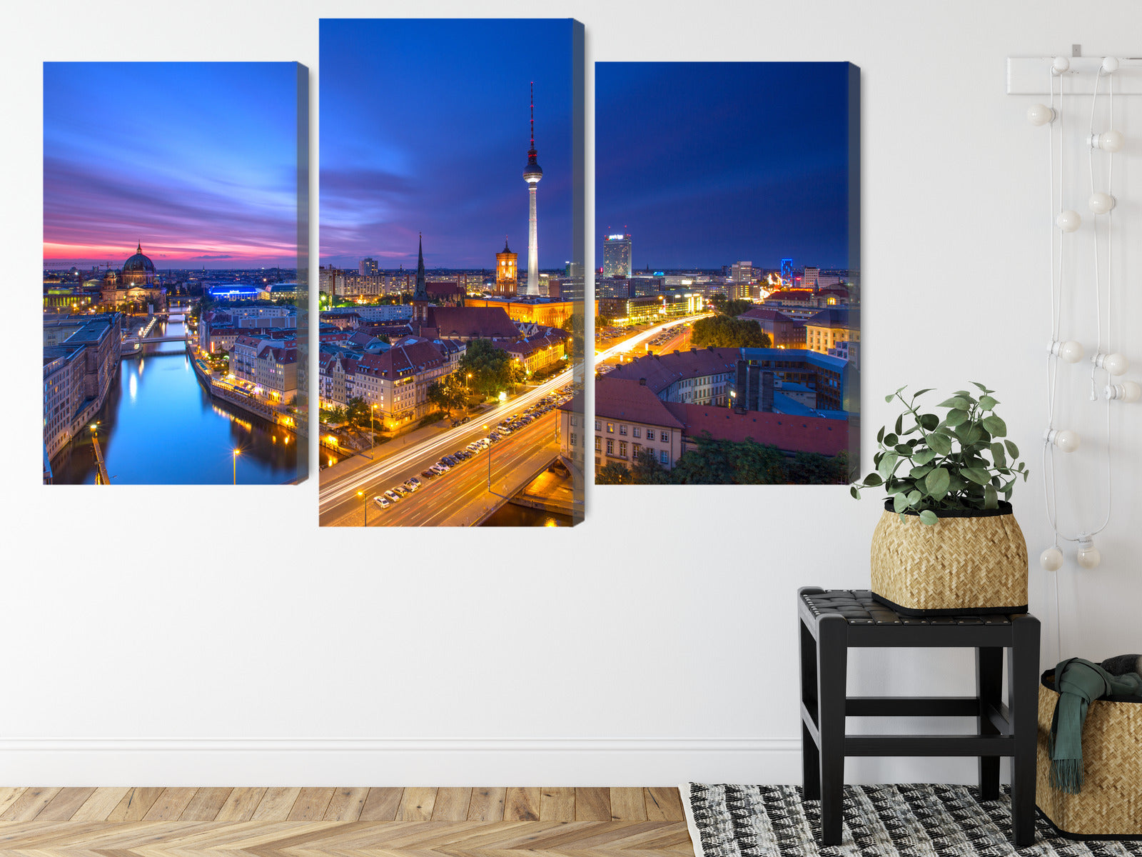 Obraz Wieloczęściowy Panorama Berlina – zachód słońca do wnętrz nowoczesnych, loft i eleganckich – widok 7