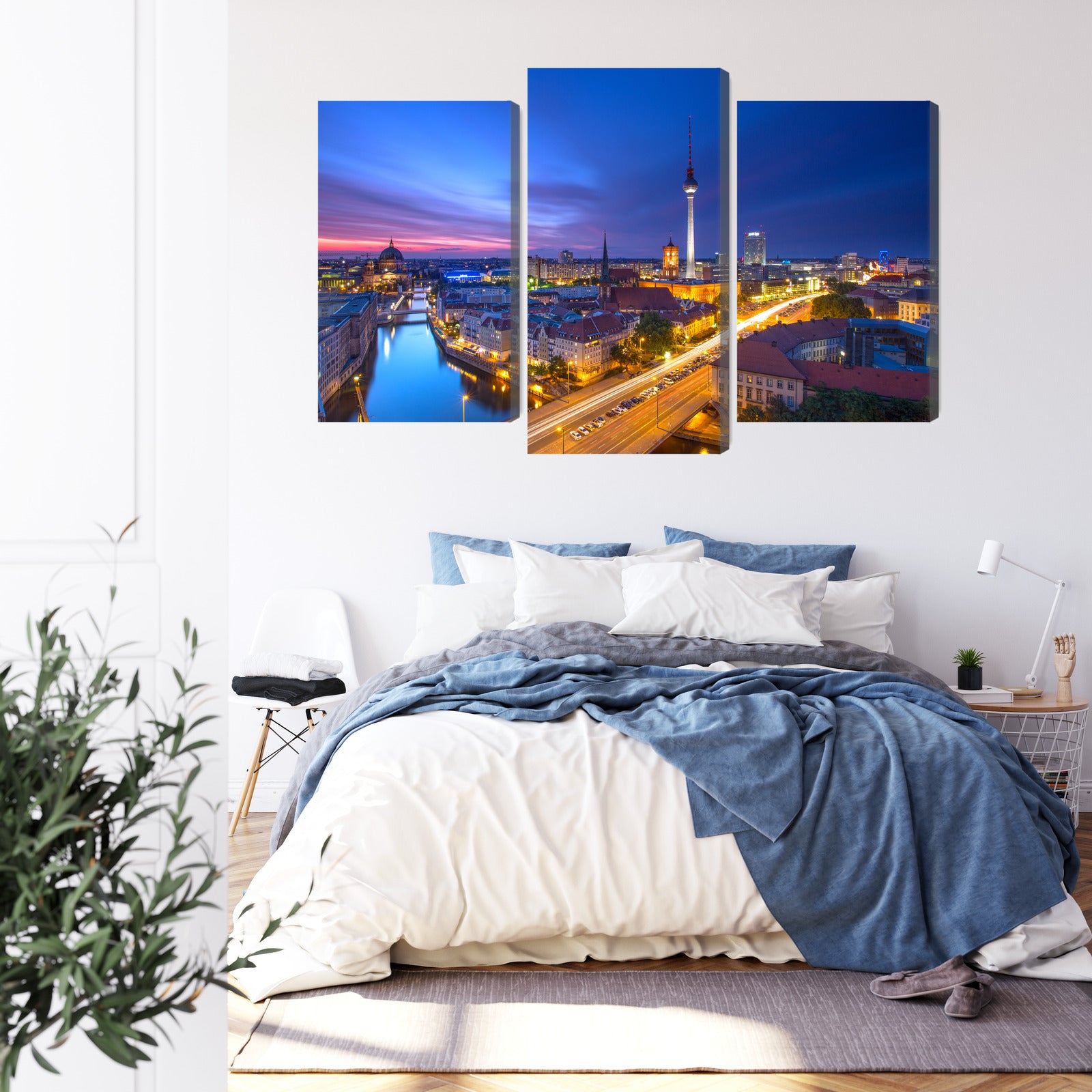 Obraz Wieloczęściowy Panorama Berlina – zachód słońca do wnętrz nowoczesnych, loft i eleganckich – widok 2