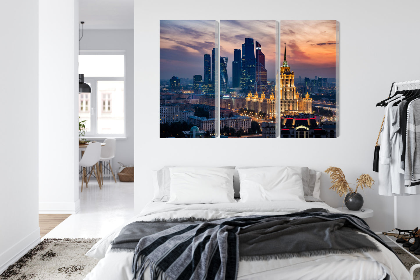 Obraz Wieloczęściowy Panorama Moskwy – dynamiczny pejzaż miejski do wnętrz nowoczesnych i loftowych – widok 6