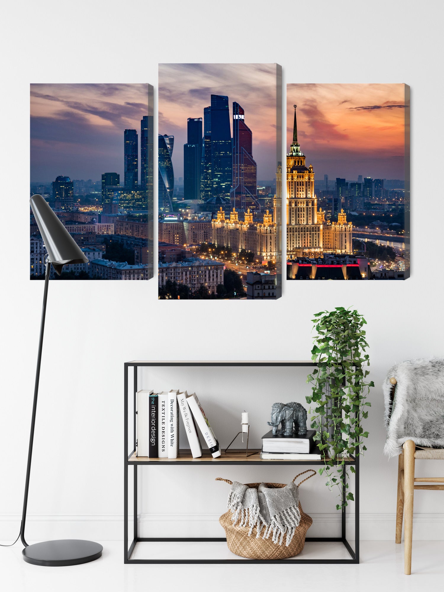 Obraz Wieloczęściowy Panorama Moskwy – dynamiczny widok miejski do wnętrz nowoczesnych i industrialnych – widok 8