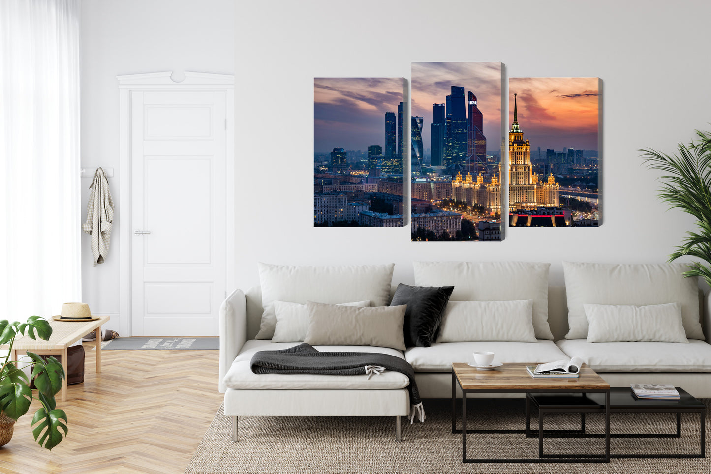 Obraz Wieloczęściowy Panorama Moskwy – dynamiczny widok miejski do wnętrz nowoczesnych i industrialnych – widok 5