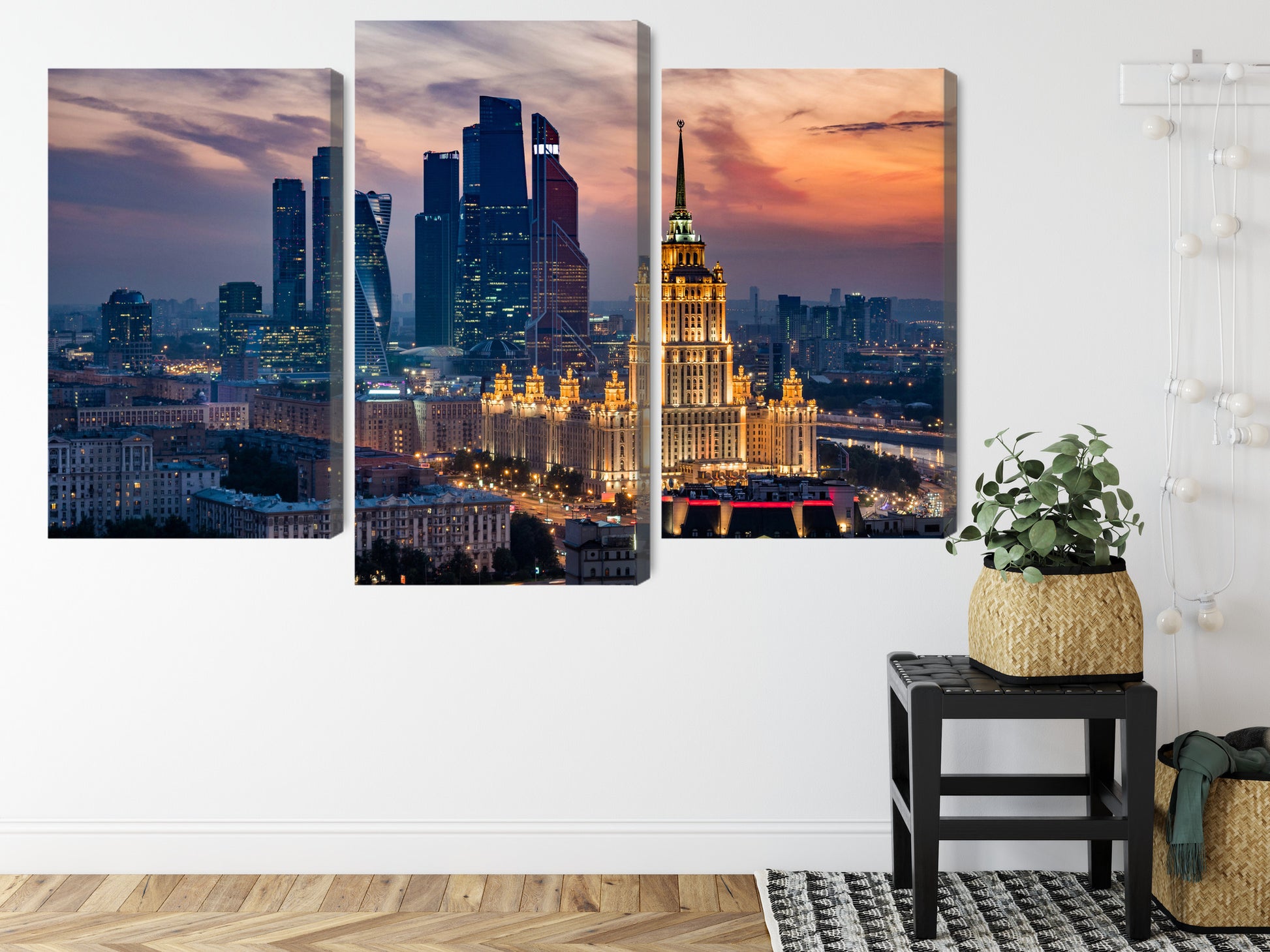 Obraz Wieloczęściowy Panorama Moskwy – dynamiczny widok miejski do wnętrz nowoczesnych i industrialnych – widok 7