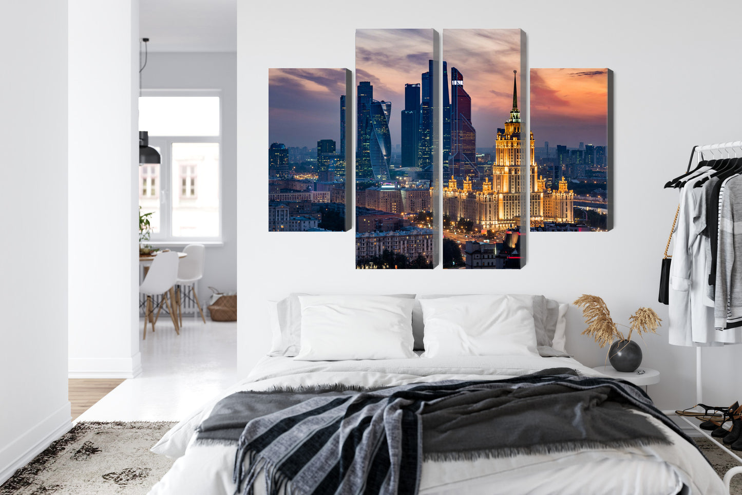 Obraz Wieloczęściowy Panorama Moskwy – dynamiczny widok miejski do wnętrz nowoczesnych, industrialnych i loftowych – widok 6