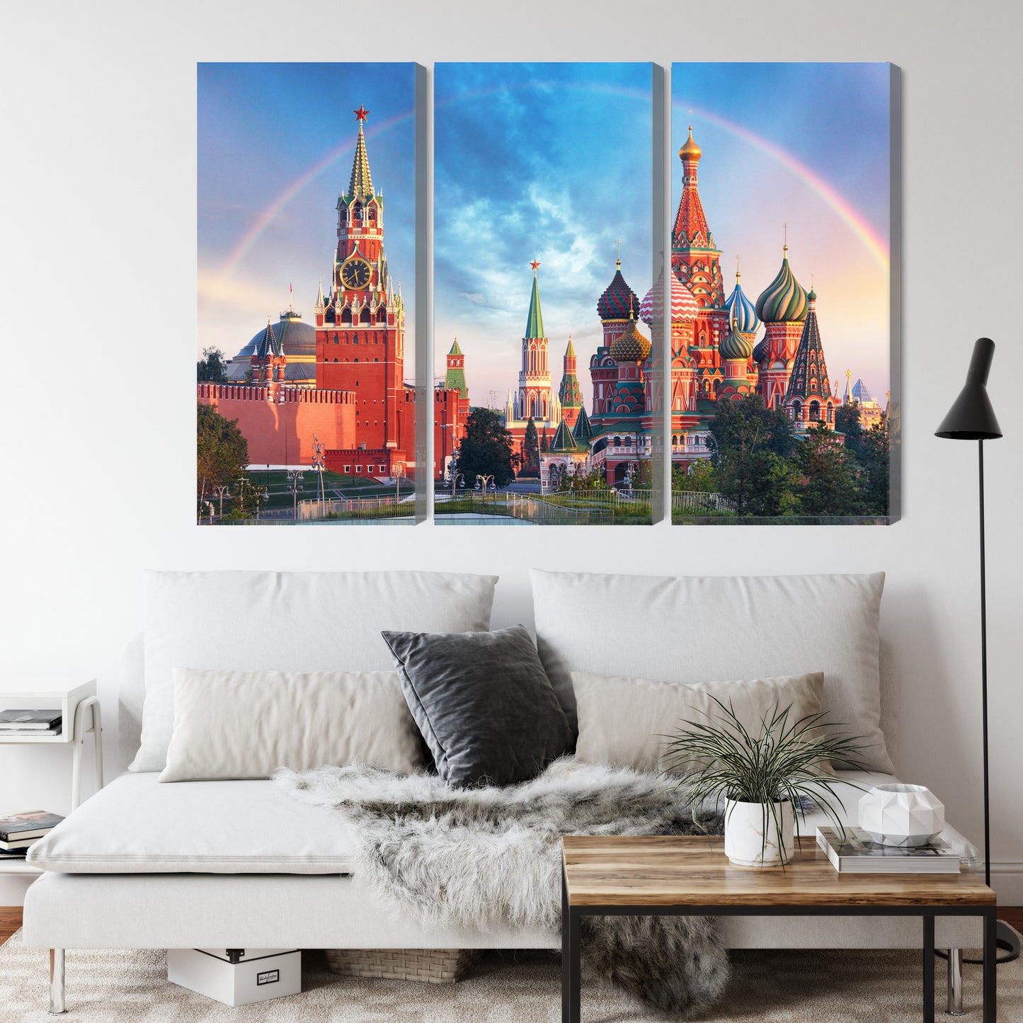 Obraz Wieloczęściowy Panorama Kremla – ikoniczny widok do wnętrz klasycznych, eklektycznych i nowoczesnych – widok 3