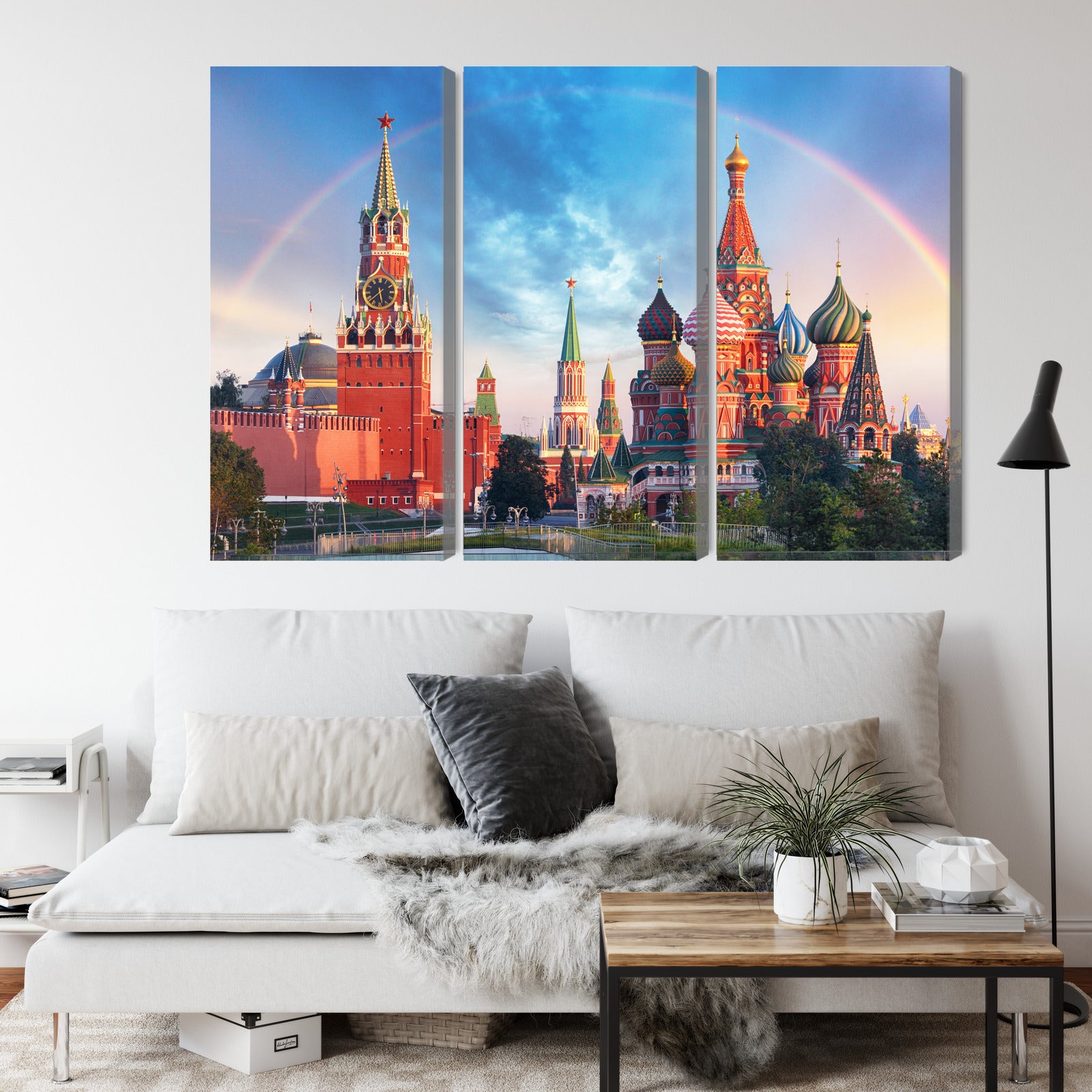Obraz Wieloczęściowy Panorama Kremla – ikoniczny widok do wnętrz klasycznych, eklektycznych i nowoczesnych – widok 3