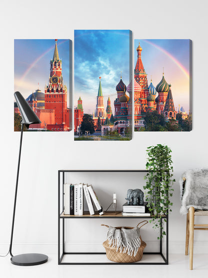 Obraz Wieloczęściowy Panorama Placu Czerwonego – ikoniczna panorama miasta do wnętrz klasycznych, eklektycznych i nowoczesnych – widok 8
