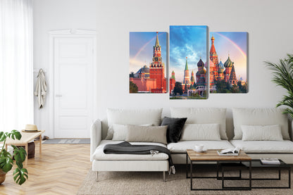 Obraz Wieloczęściowy Panorama Placu Czerwonego – ikoniczna panorama miasta do wnętrz klasycznych, eklektycznych i nowoczesnych – widok 5