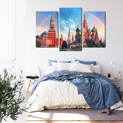 Obraz Wieloczęściowy Panorama Placu Czerwonego – ikoniczna panorama miasta do wnętrz klasycznych, eklektycznych i nowoczesnych – widok 2