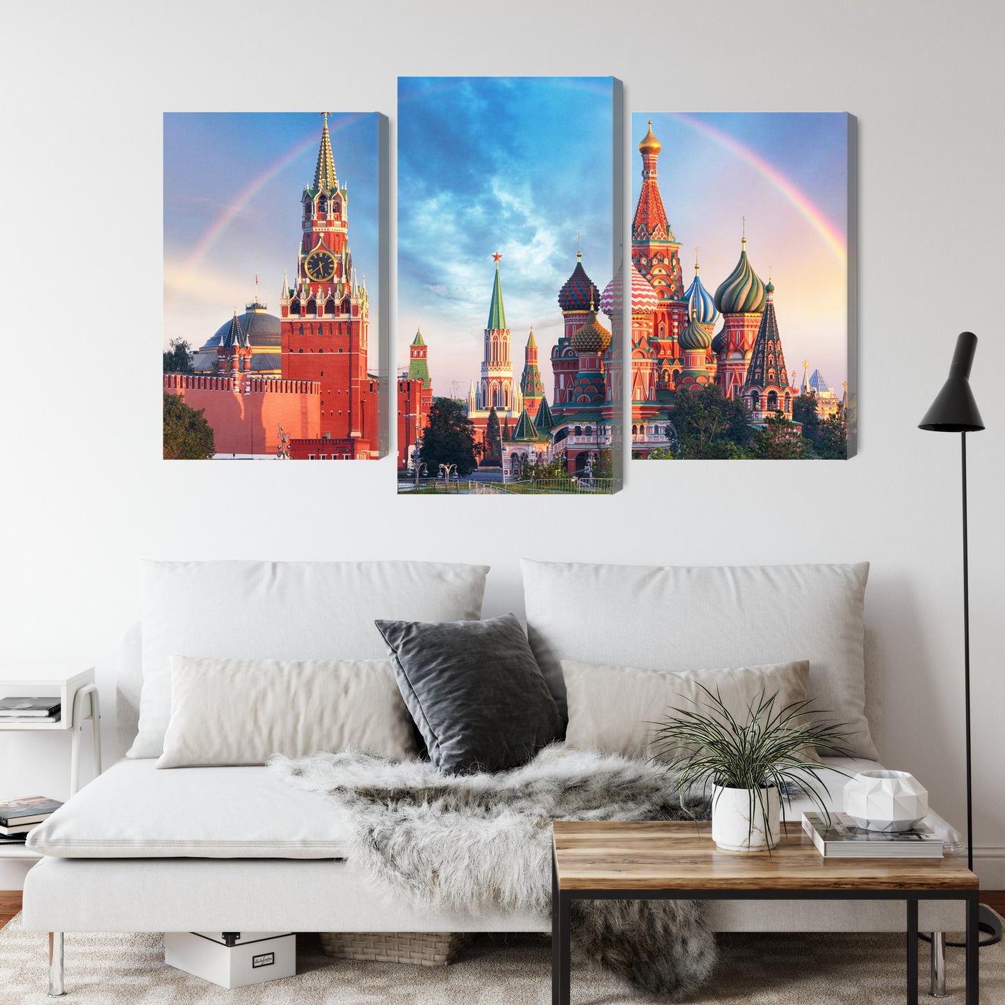 Obraz Wieloczęściowy Panorama Placu Czerwonego – ikoniczna panorama miasta do wnętrz klasycznych, eklektycznych i nowoczesnych – widok 3