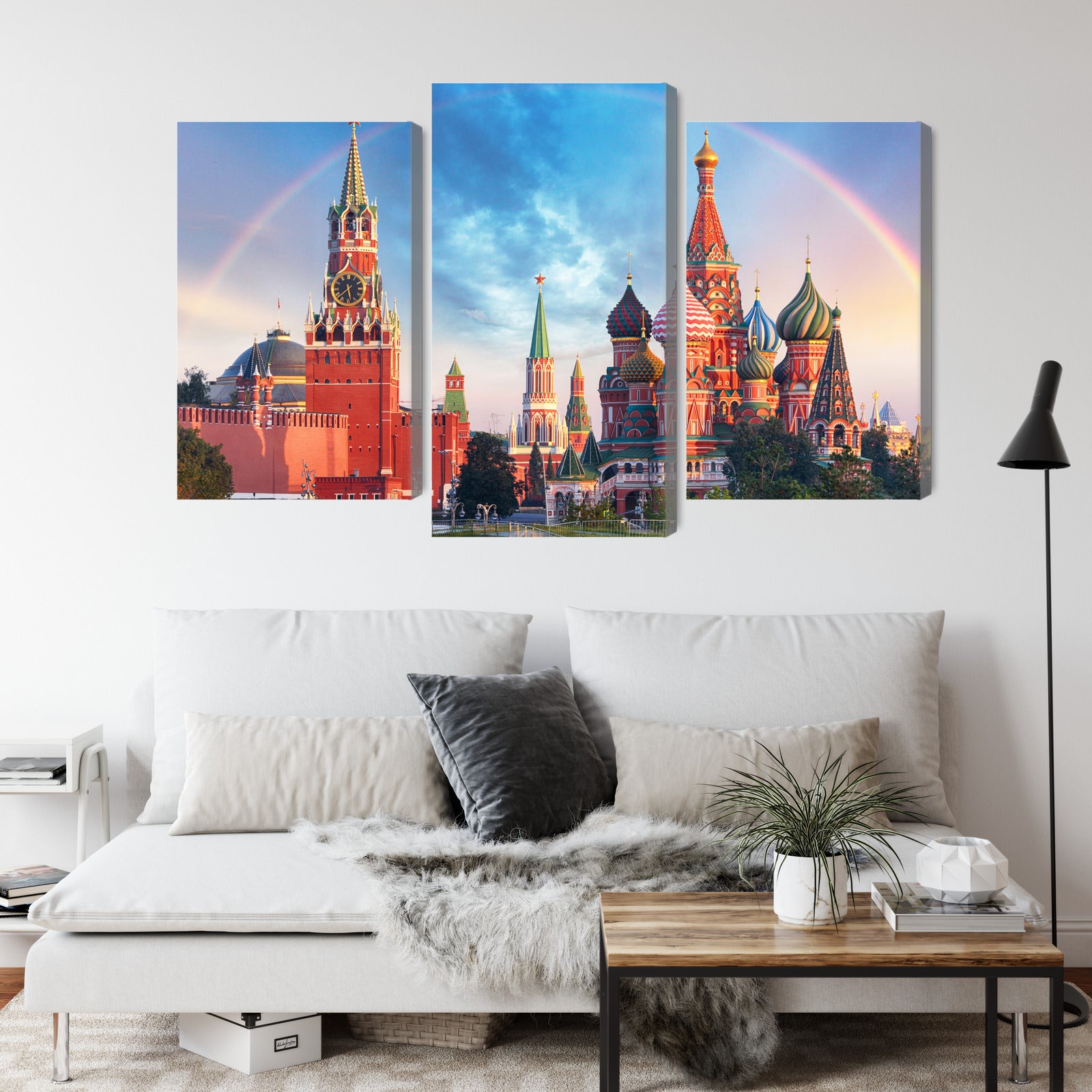 Obraz Wieloczęściowy Panorama Placu Czerwonego – ikoniczna panorama miasta do wnętrz klasycznych, eklektycznych i nowoczesnych – widok 3