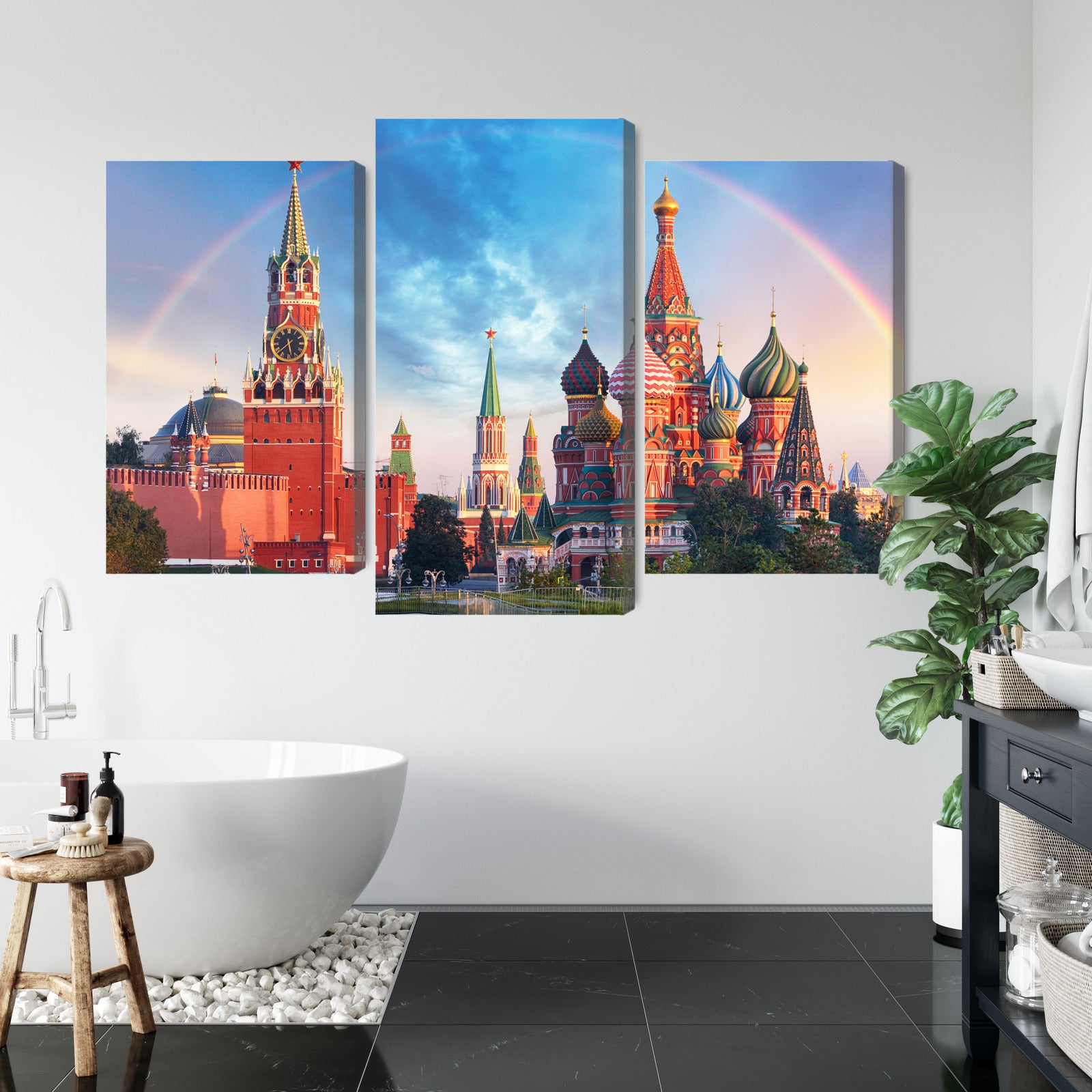 Obraz Wieloczęściowy Panorama Placu Czerwonego – ikoniczna panorama miasta do wnętrz klasycznych, eklektycznych i nowoczesnych – widok 4