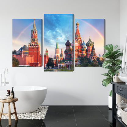 Obraz Wieloczęściowy Panorama Placu Czerwonego – ikoniczna panorama miasta do wnętrz klasycznych, eklektycznych i nowoczesnych – widok 4