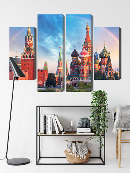 Obraz Wieloczęściowy Panorama Placu Czerwonego – ikoniczna architektura do wnętrz klasycznych i eklektycznych – widok 8