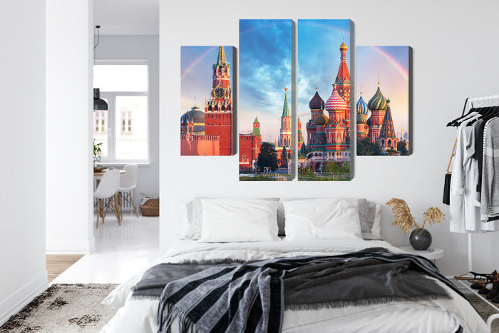 Obraz Wieloczęściowy Panorama Placu Czerwonego – ikoniczna architektura do wnętrz klasycznych i eklektycznych – widok 6