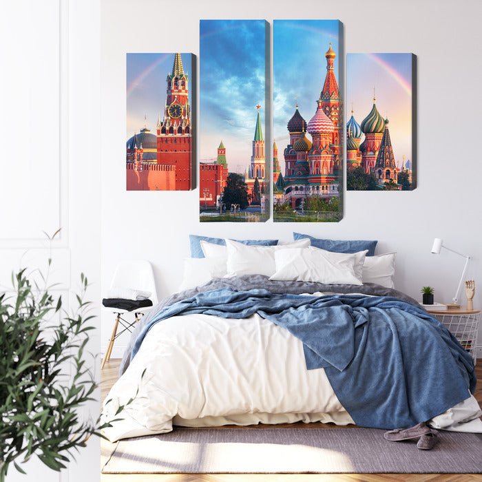 Obraz Wieloczęściowy Panorama Placu Czerwonego – ikoniczna architektura do wnętrz klasycznych i eklektycznych – widok 2