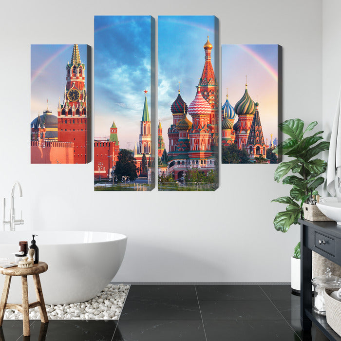 Obraz Wieloczęściowy Panorama Placu Czerwonego – ikoniczna architektura do wnętrz klasycznych i eklektycznych – widok 4