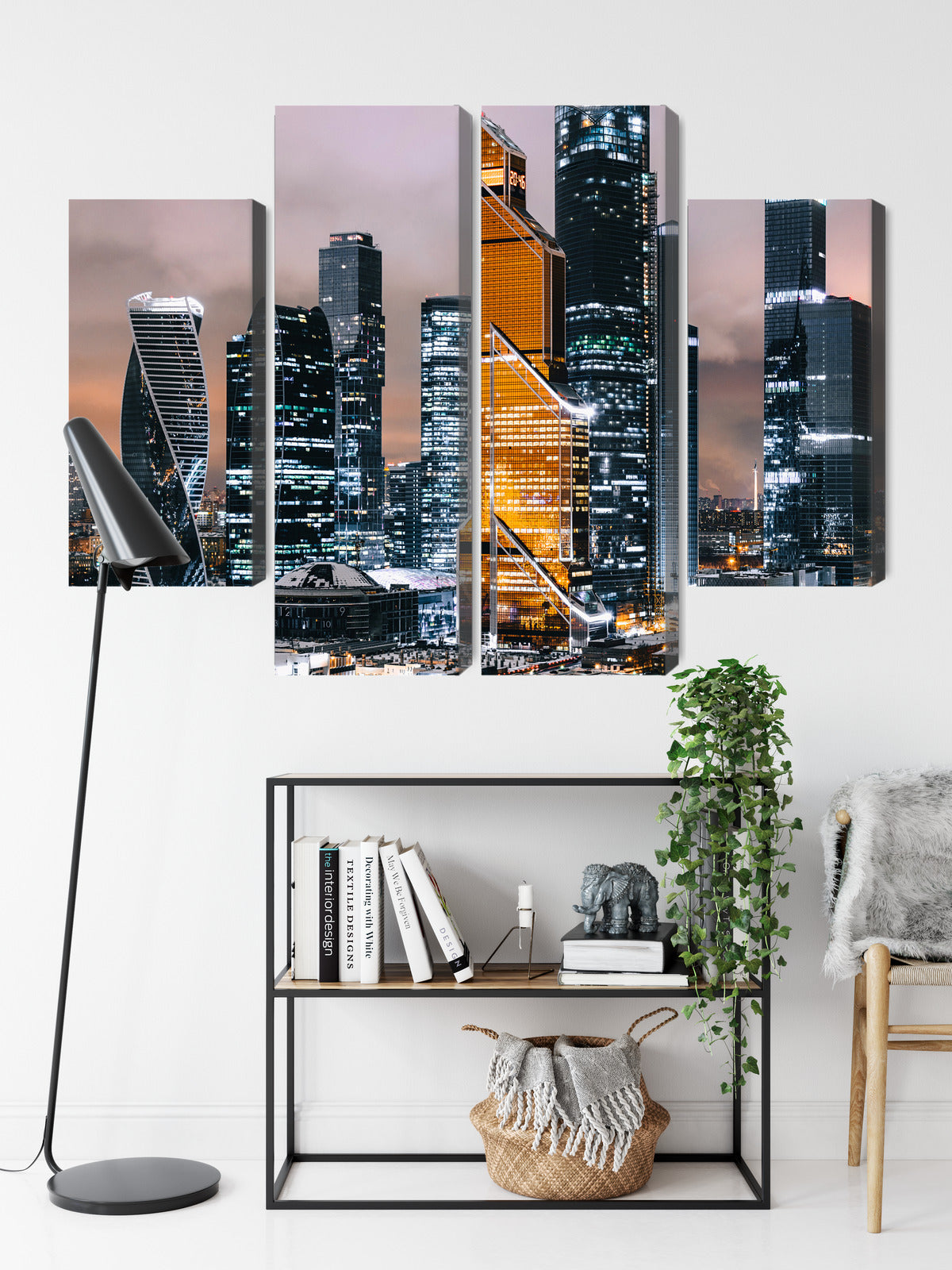 Obraz Wieloczęściowy Panorama Moskwy – miejska wizja do wnętrz nowoczesnych, industrialnych, glamour – widok 8