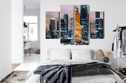 Obraz Wieloczęściowy Panorama Moskwy – miejska wizja do wnętrz nowoczesnych, industrialnych, glamour – widok 6