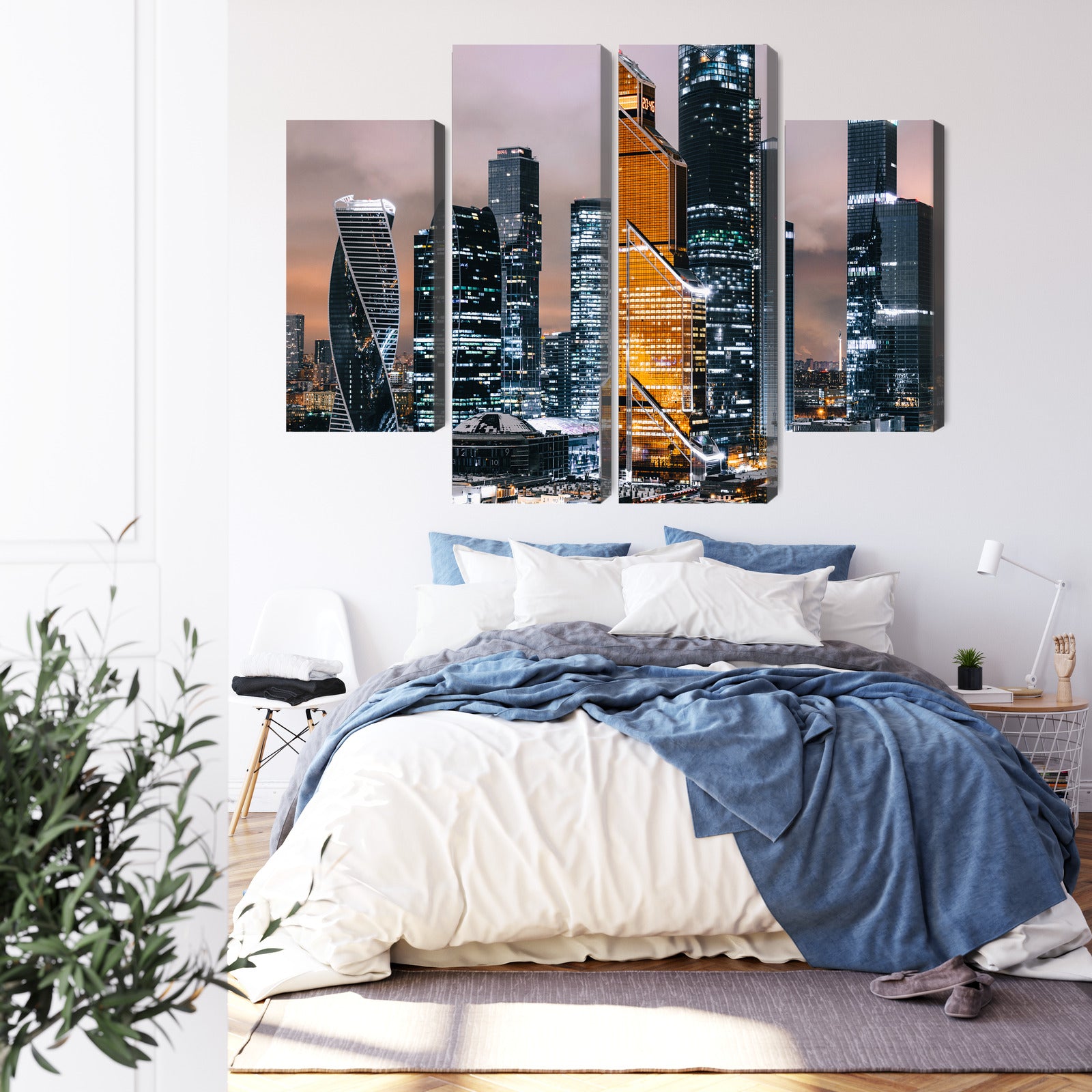 Obraz Wieloczęściowy Panorama Moskwy – miejska wizja do wnętrz nowoczesnych, industrialnych, glamour – widok 2