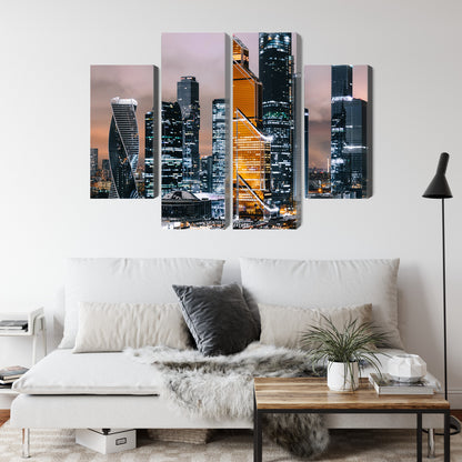 Obraz Wieloczęściowy Panorama Moskwy – miejska wizja do wnętrz nowoczesnych, industrialnych, glamour – widok 3