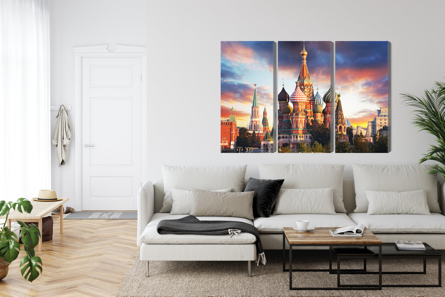 Obraz Wieloczęściowy Moskwa Katedra Plac Czerwony – ikoniczna panorama do wnętrz nowoczesnych, industrialnych – widok 5