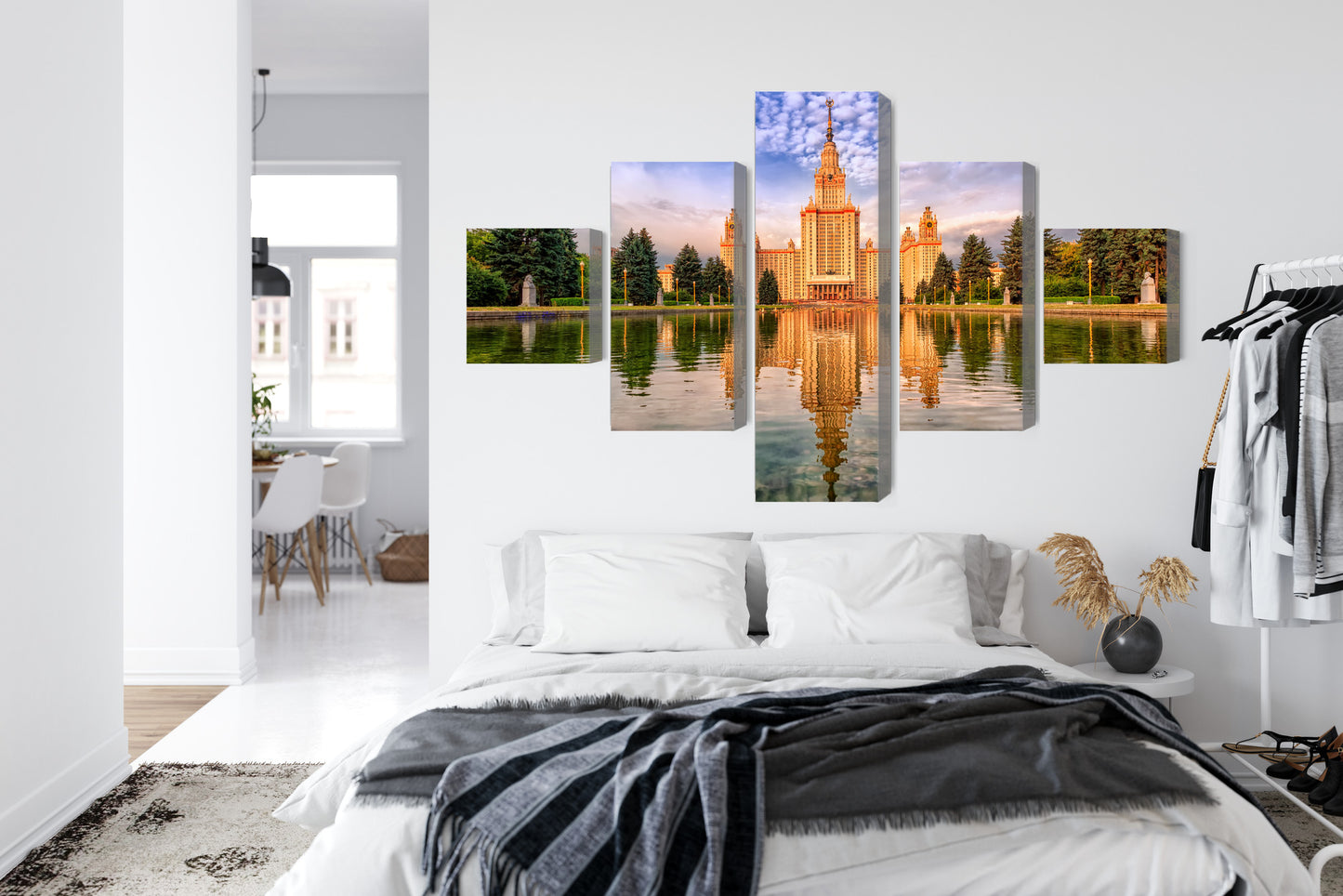 Obraz Wieloczęściowy Architektura MGU – monumentalność do wnętrz nowoczesnych i industrialnych – widok 6