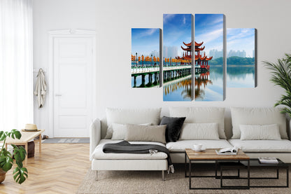 Obraz Wieloczęściowy Panorama Kaohsiung – miejski pejzaż do wnętrz nowoczesnych, minimalistycznych i eklektycznych – widok 5