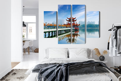 Obraz Wieloczęściowy Panorama Kaohsiung – miejski pejzaż do wnętrz nowoczesnych, minimalistycznych i eklektycznych – widok 6