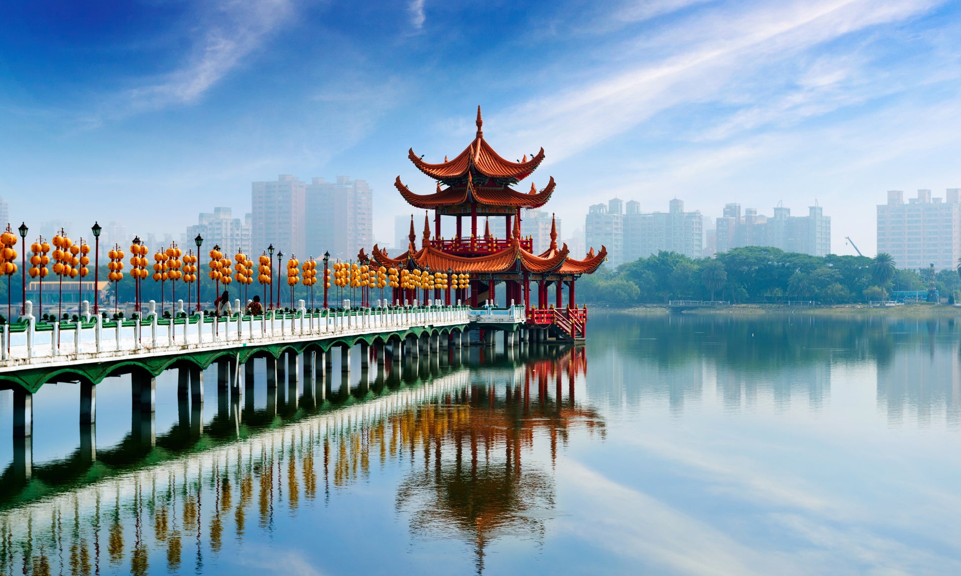 Obraz Wieloczęściowy Kaohsiung, Panorama Portowa – dynamiczny pejzaż miejski do wnętrz nowoczesnych i loftowych 250x150