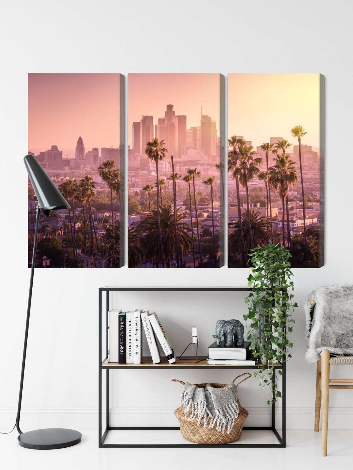 Obraz Wieloczęściowy Los Angeles O Zachodzie Słońca – miejska energia do wnętrz nowoczesnych i loftowych – widok 8
