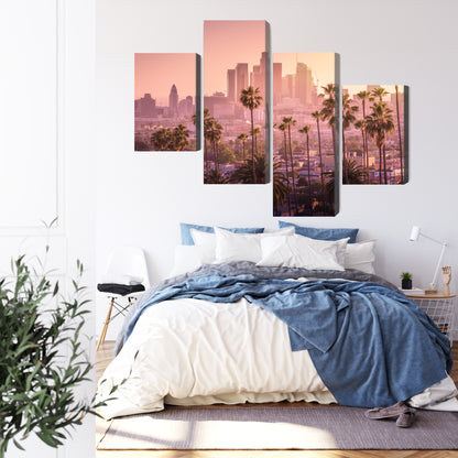 Obraz Wieloczęściowy Los Angeles O Zachodzie Słońca – miejska panorama do wnętrz nowoczesnych, industrialnych – widok 2