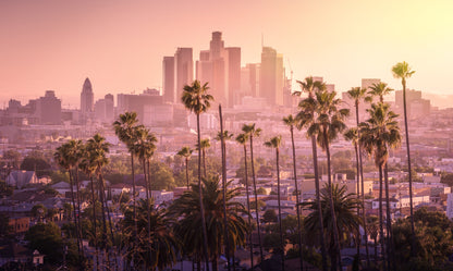 Obraz Wieloczęściowy Los Angeles Zachód Słońca – miejski krajobraz do wnętrz nowoczesnych, industrialnych 250x150