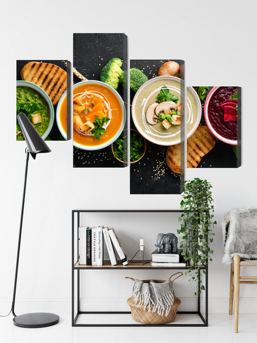 Obraz Wieloczęściowy Kremowe Zupy Warzywne – apetyczny motyw do wnętrz skandynawskich i naturalnych – widok 8