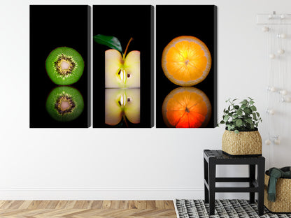 Obraz Wieloczęściowy Soczyste Połówki Owoców – świeża energia do kuchni, jadalni i nowoczesnych wnętrz – widok 7