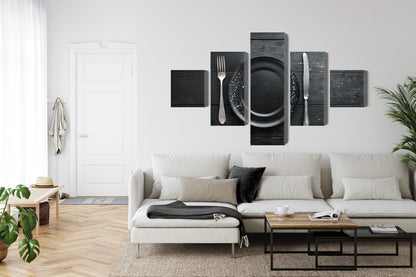 Obraz Wieloczęściowy Zastawa Stołowa Vintage – Klasyczny Still Life do wnętrz eleganckich, retro – widok 5