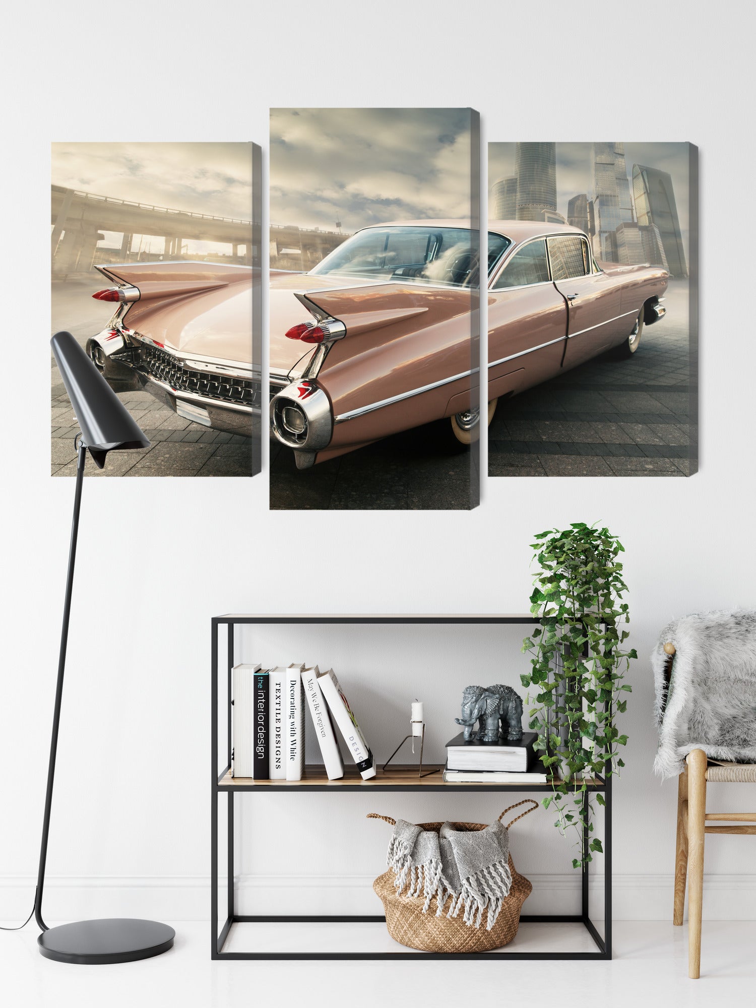 Obraz Wieloczęściowy Samochód Vintage w Mieście – miejski retro akcent do wnętrz industrialnych i loft – widok 8