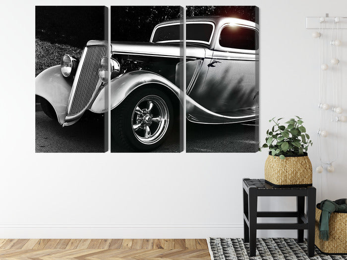 Obraz Wieloczęściowy Samochód Hot Rod – dynamiczny vintage do wnętrz industrialnych i męskich – widok 7