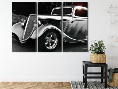 Obraz Wieloczęściowy Samochód Hot Rod – dynamiczny vintage do wnętrz industrialnych i męskich – widok 7