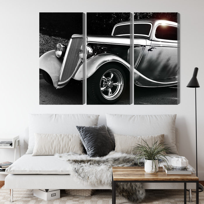 Obraz Wieloczęściowy Samochód Hot Rod – dynamiczny vintage do wnętrz industrialnych i męskich – widok 3