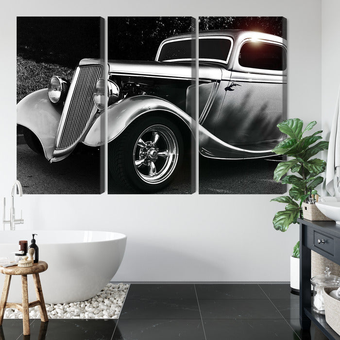 Obraz Wieloczęściowy Samochód Hot Rod – dynamiczny vintage do wnętrz industrialnych i męskich – widok 4