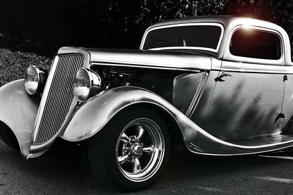 Obraz Wieloczęściowy Samochód Hot Rod Vintage – klimat retro do wnętrz loftowych i męskich gabinetów 180x120