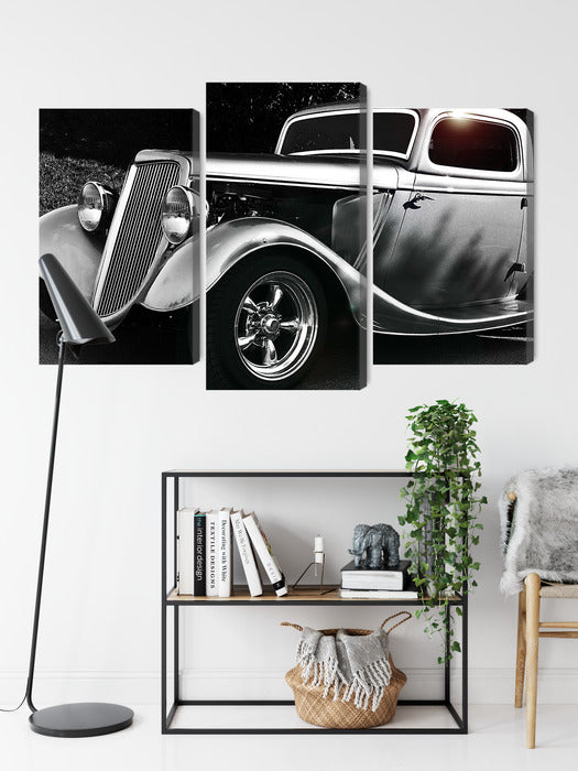 Obraz Wieloczęściowy Samochód Hot Rod Vintage – klimat retro do wnętrz loftowych i męskich gabinetów – widok 8