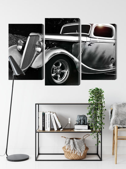Obraz Wieloczęściowy Samochód Hot Rod Vintage – klimat retro do wnętrz loftowych i męskich gabinetów – widok 8