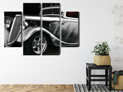 Obraz Wieloczęściowy Samochód Hot Rod – Vintage Klasyka do wnętrz industrialnych, loftowych i retro – widok 7