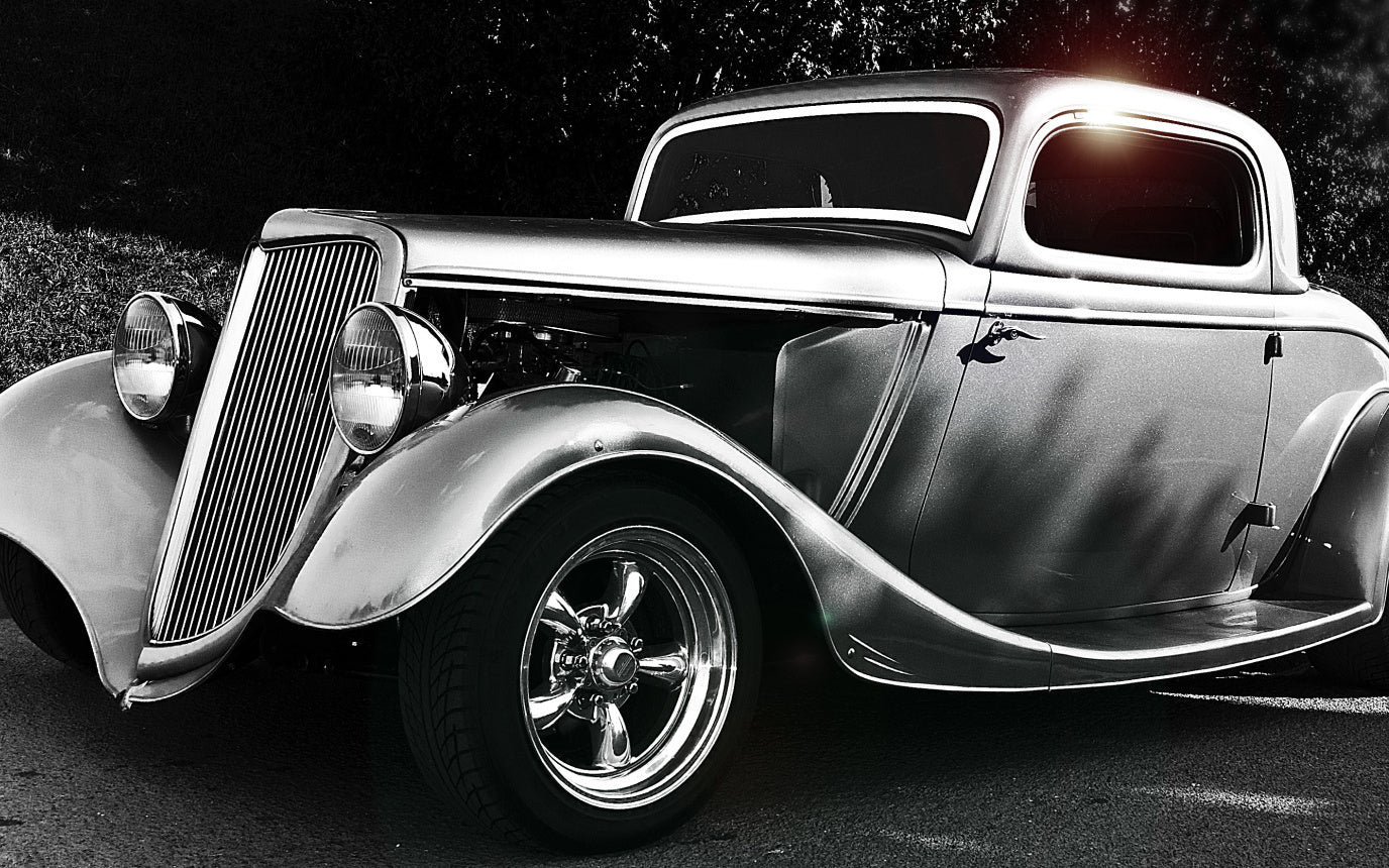Obraz Wieloczęściowy Samochód Hot Rod Vintage – kultowy, dynamiczny do wnętrz industrialnych, retro i nowoczesnych 240x150