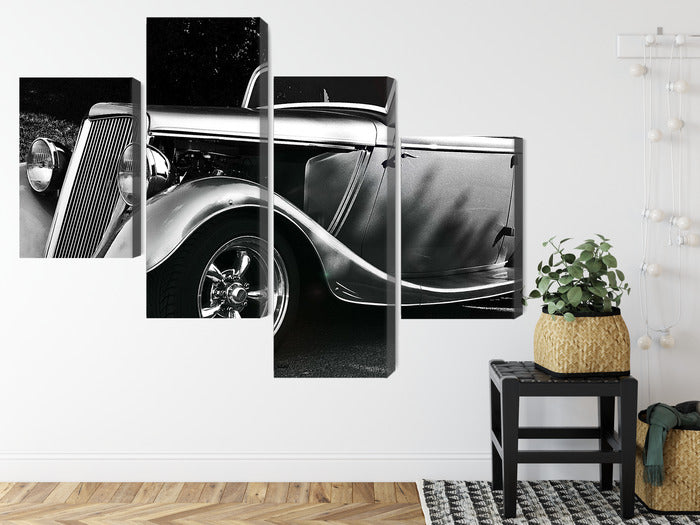 Obraz Wieloczęściowy Samochód Hot Rod Vintage – kultowy, dynamiczny do wnętrz industrialnych, retro i nowoczesnych – widok 7